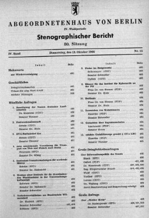 Nr. 15(80), 13. Oktober 1966