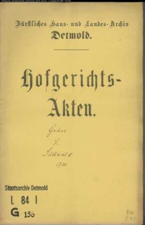 Gröne zu Obernhausen modo Hermann Bernd Korf gegen Süllwald zu Westrup (Westorf) - Schuldforderung