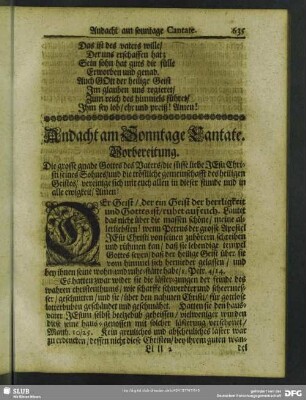 Andacht am Sonntage Cantate