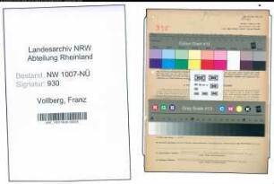 Entnazifizierung Franz Vollberg , geb. 07.07.1899 (Katasterangestellter)