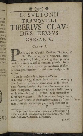 C. Suetonii Tranquilli Tiberius Claudius Drusus Caesar V.