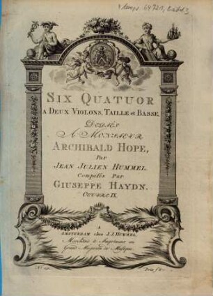 Six quatuor a deux violons, taille et basse, oeuvre IX