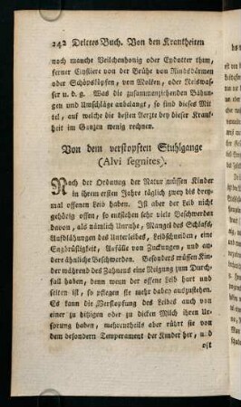 242-244, Von dem verstopften Stuhlgange (Alvi segnites)