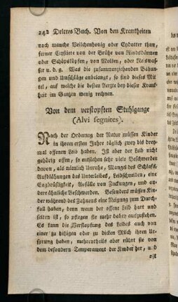 242-244, Von dem verstopften Stuhlgange (Alvi segnites)