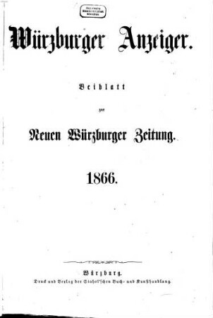 Würzburger Anzeiger. 1866,1/6