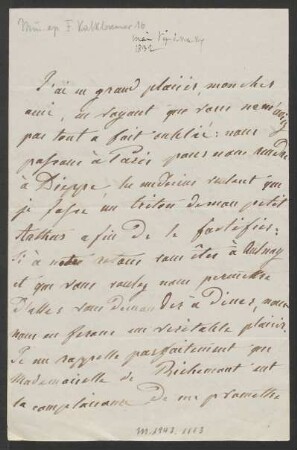 Brief an Chateaugiron : Mai 1832