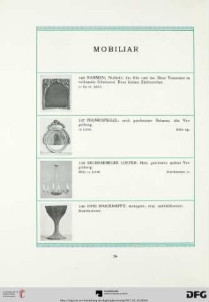 Mobiliar (Nr. 146-189)