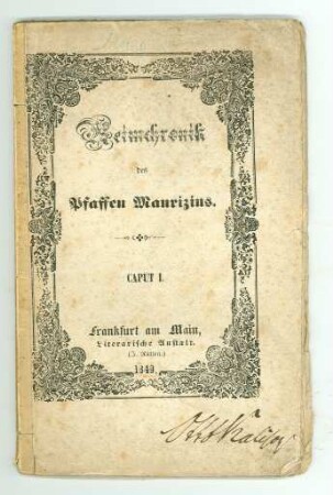 Reimchronik des Paffen Maurizius