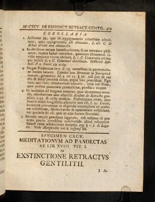 479-488, Sp. 195. De Exstinctione retractus gentilitii