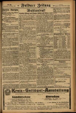Zweite Ausgabe vom Donnerstag, den 30. Oktober 1924.