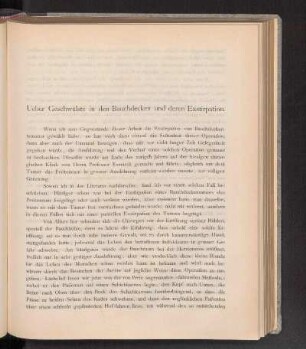 Ueber Geschwülste in den Bauchdecken und deren Exstirpation.