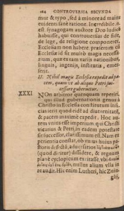 II. Nihil magis Ecclesiae expedit ad pacem, quam ut ab aliquo Petri successore gubernetur.