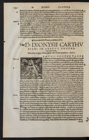 D. Dionysii Carthusiani In Abacuc Prophetam enarratio.