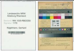 Entnazifizierung Gerhard Kegelmann , geb. 20.01.1910 (Markenmeister)