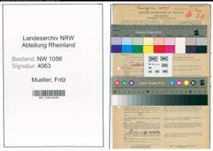 Entnazifizierung Fritz Mueller , geb. 07.08.1909 (Finanzbeamter)