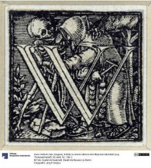 Initiale zu einem lateinischen Majuskel-Alphabet (sog. "Todesalphabet"): W