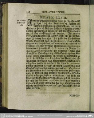 Relatio LXXIII
