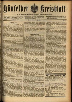 Ausgabe vom Samstag, den 18. November 1916.