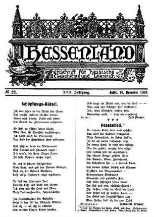 No. 22, 16. November 1903