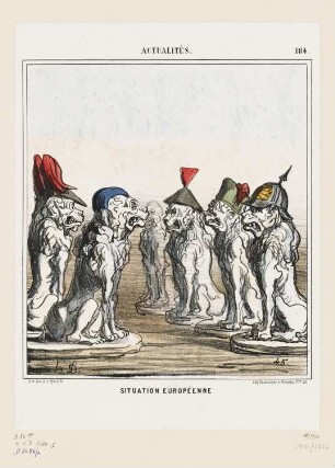 Situation européenne, Blatt 184 der Folge „Actualités“, in: „Le Charivari“, Paris 1868