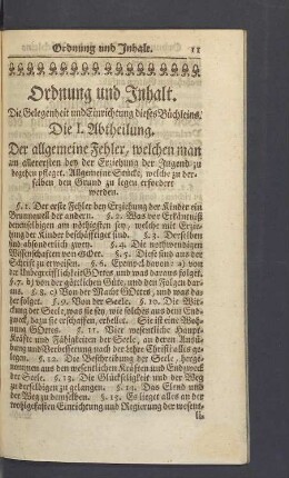 Ordnung und Inhalt.