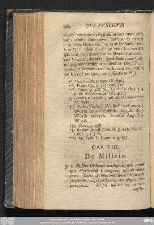 Cap. VIII. De Militia.