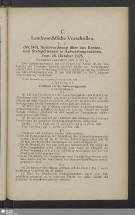 C. Landesrechtliche Vorschriften