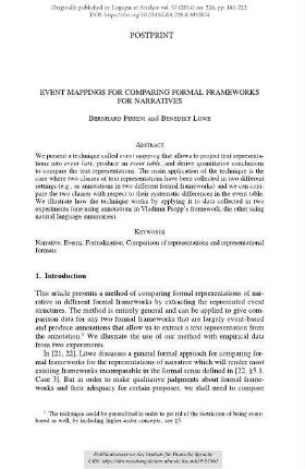 Event Mappings for Comparing Frameworks for Narratives