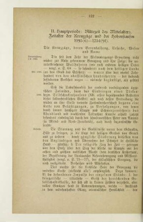 II. Hauptperiode: Blütezeit des Mittelalters. Zeitalter der Kreuzzüge und der Hohenstaufen 1095(6)-1254(91)