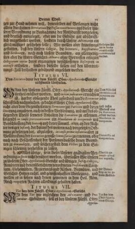 Titulus VI. Von Execution derer bey dem Fürstl. Ober-Appellations-Gericht eröffneten Urtheilen