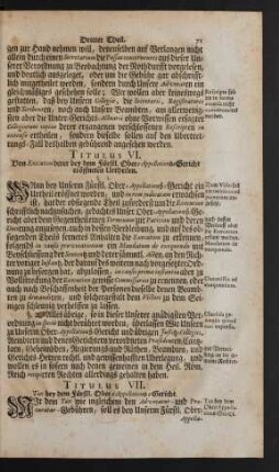 Titulus VI. Von Execution derer bey dem Fürstl. Ober-Appellations-Gericht eröffneten Urtheilen