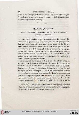 Chapitre quatrième. Modifications dans la proportion en plan des différentes parties des temples