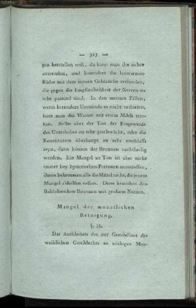 Mangel der monatlichen Reinigung.