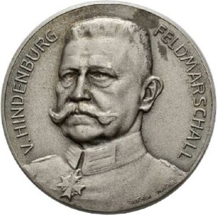 Weltkriegsmedaille mit Brustbild Pauls v. Hindenburg auf die dritte Kriegsweihnacht, 1916