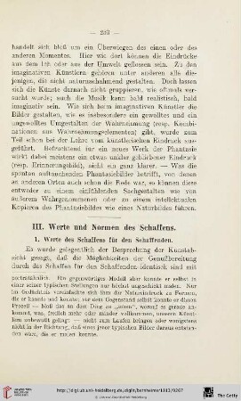 III. Werte und Normen des Schaffens