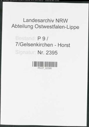 Sterberegister Standesamt Gelsenkirchen-Horst