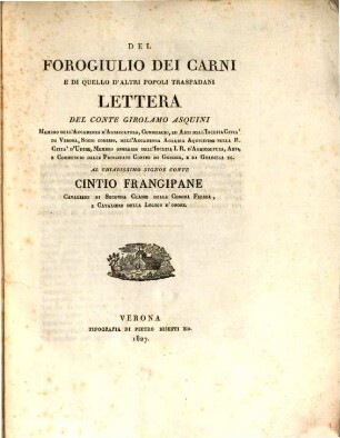 Del Forogiulio dei Carni e di quello d'altri popoli traspadani