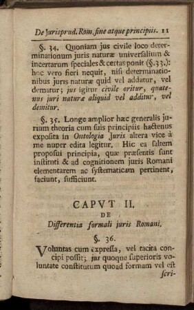 Caput II. De Differentia formali iuris Romani
