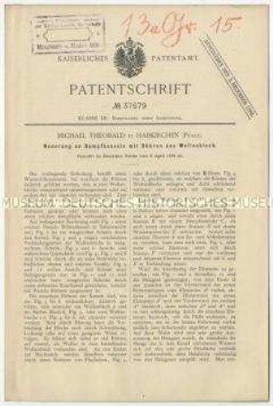 Patentschrift einer Neuerung an Dampfkesseln mit Röhren aus Wellenblech, Patent-Nr. 37679