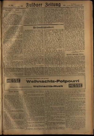 Zweite Ausgabe vom Dienstag, den 25. Dezember 1928.