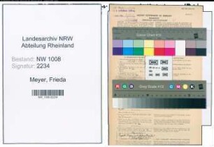 Entnazifizierung Frieda Meyer , geb. 07.10.1891 ()