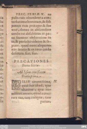 Ad Iesum crucifixum Oratio prima.