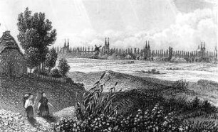Magdeburg. Stadtansicht, 1856, Ausschnitt, aus: Hoffmann, Friedr. Wilh.: Geschichte der Stadt Magdeburg, 1885