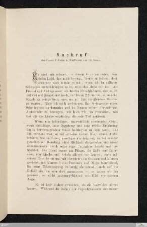 Nachruf des Herrn Prälaten v. Raiffeisen von Heilbronn
