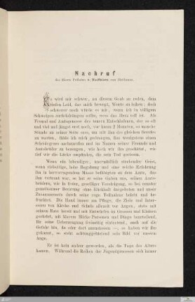 Nachruf des Herrn Prälaten v. Raiffeisen von Heilbronn