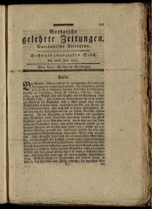 Sechs und zwanzigstes Stück, den 26ten Jun. 1790.