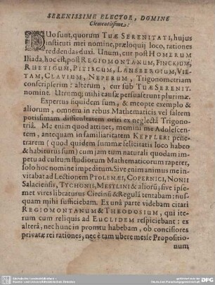 Serenissime elector, domine Clementissime.