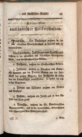 Kolonien ausländischer Völkerschaften.