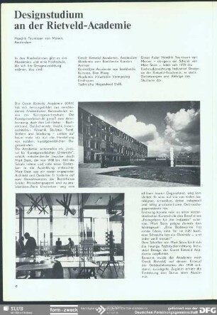 Designstudium an der Rietveld-Academie : Didaktik des Elementaren