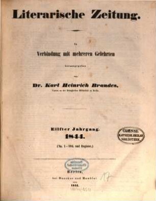 Literarische Zeitung. 11. 1844